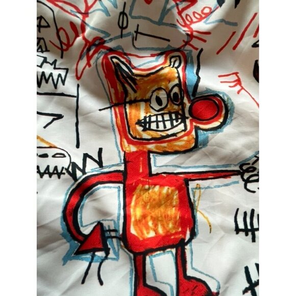 Basquiat Short Kid M White Jimmy Lion Swim Trunk Graffiti Pull On Dragon Monster - Picture 8 of 12